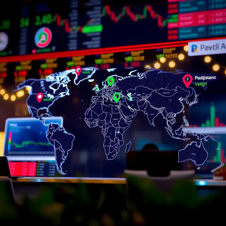 Global Popularity of Trading Apps with Focus on Pakistan Market Global map highlighting popular trading apps used in different regions including Pakistan