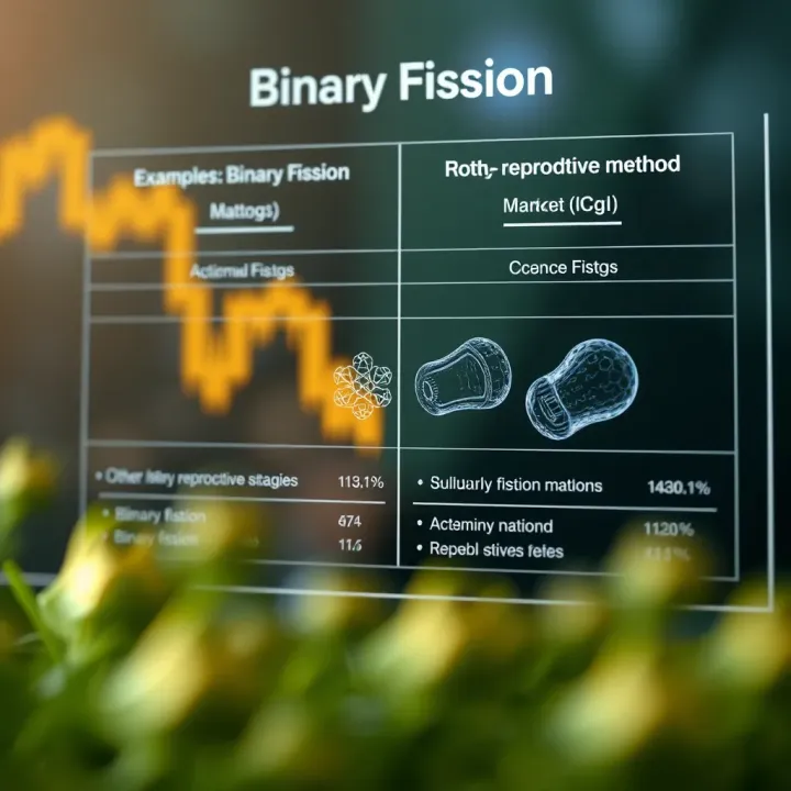 Comparison chart showing differences between binary fission and other reproductive methods