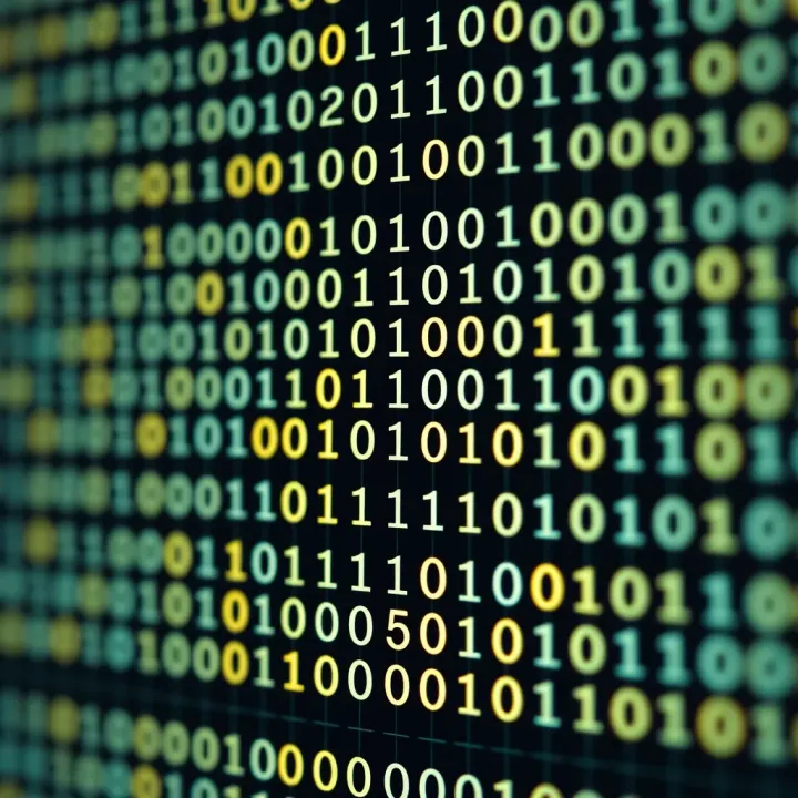 Visual representation of the binary sequence equivalent to a trillion in decimal, highlighting each bit position