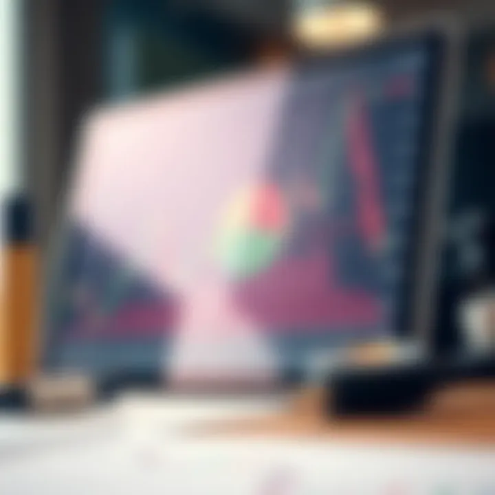 Graph showing data analysis and financial forecasting for risk management