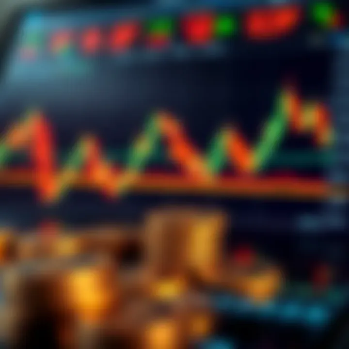 Conceptual illustration of binary trading in Pakistan showing digital currency symbols and market trend graphs