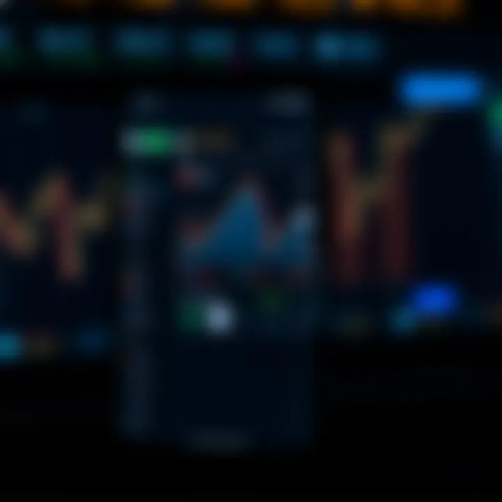 Mobile phone screen displaying a cryptocurrency trading app interface with price charts and trading options