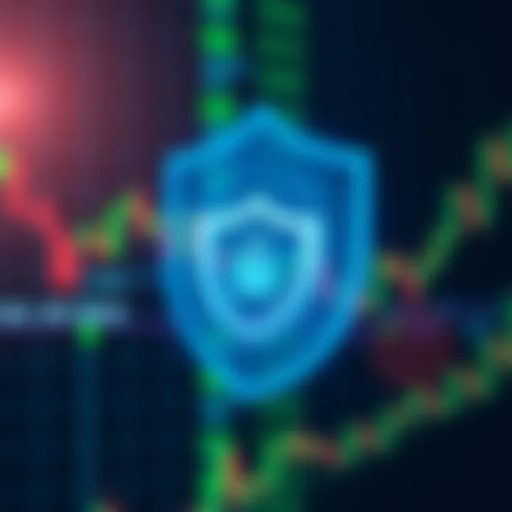 Security shield icon with digital background representing secure forex trading platforms