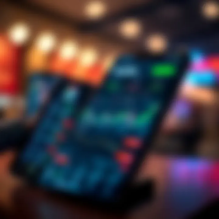 User interface of a trading app showing stock charts and market data tailored for Pakistan