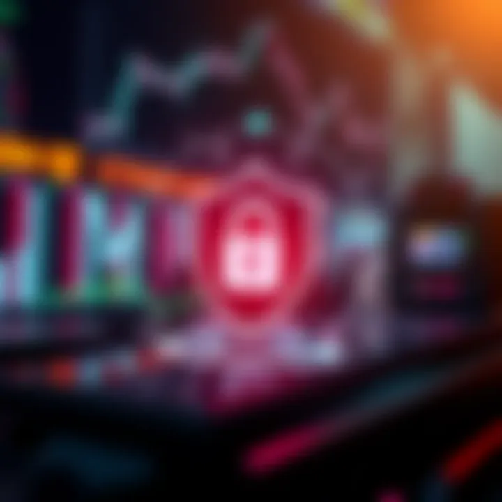 Security measures and digital protection icons representing safe forex trading