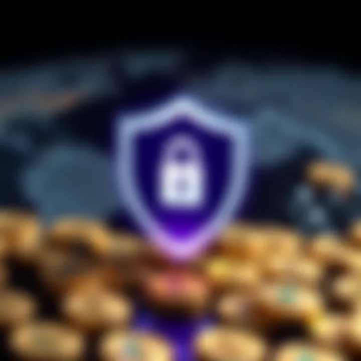 Regulation and Security in Forex Trading Broker Selection Conceptual graphic showing a secure shield symbol over global currency icons representing regulation and safety in forex trading