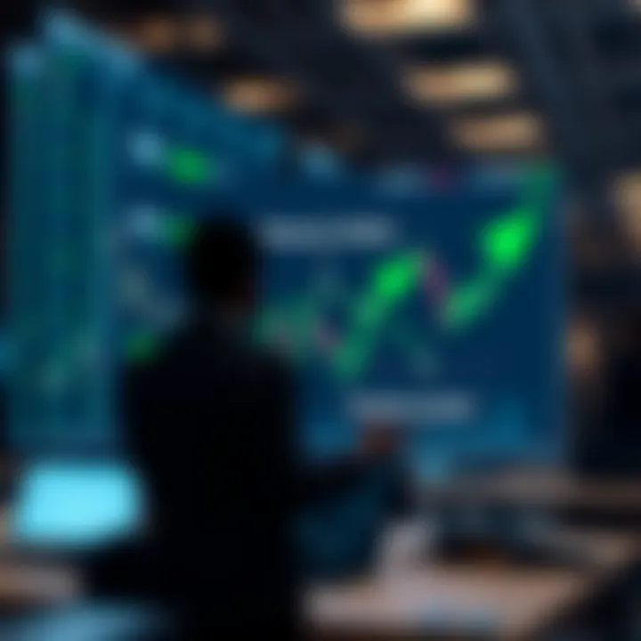 Diagram showing how binary options trading works with financial charts and decision points