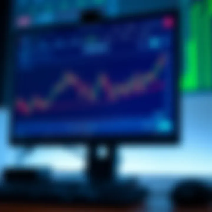 Forex Trading Demo Account Interface Displaying Currency Pairs Graph showing forex currency pairs with demo trading interface on a computer screen
