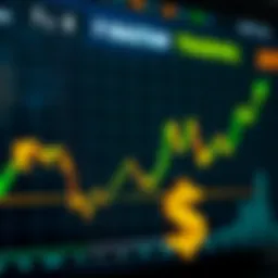 Currency Exchange Trends Relevant to Pakistan Forex Trading Graph showing currency exchange rates fluctuating with Pakistani Rupee and US Dollar symbols