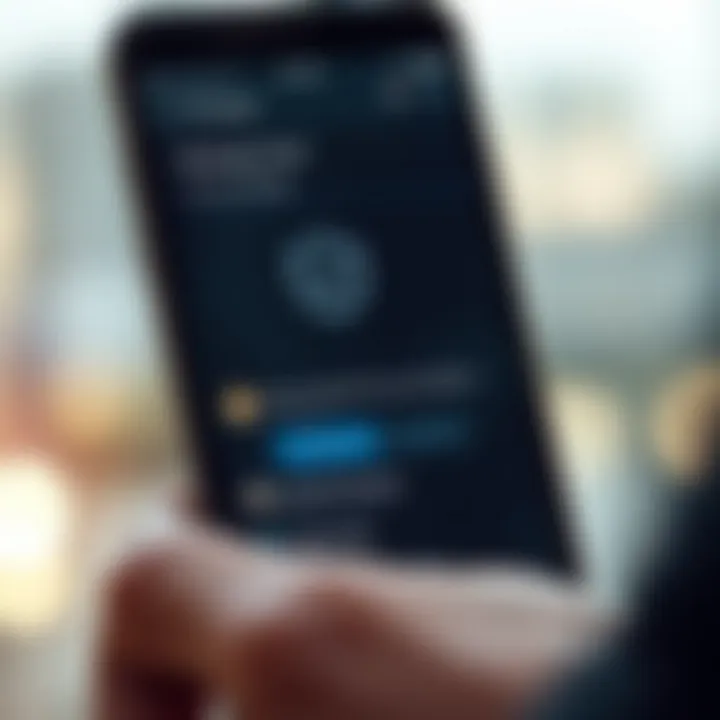 Secure smartphone interface highlighting privacy settings and encryption features in a messaging app