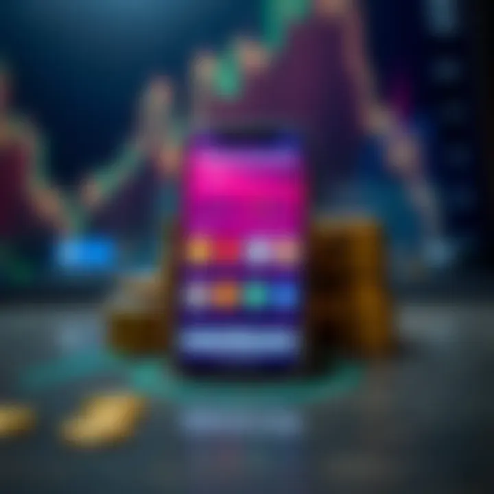 Mobile phone displaying popular cryptocurrency trading apps accessible in Pakistan