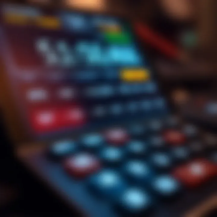 Illustration showing a digital interface of an online binary calculator performing addition and subtraction operations