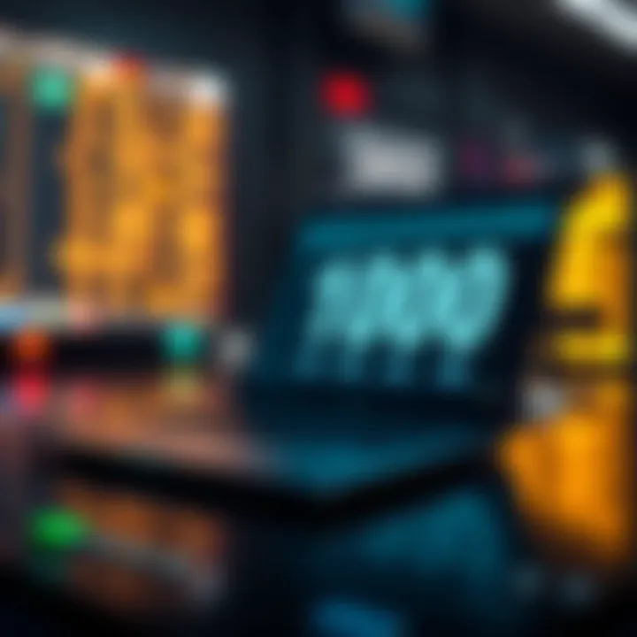 Illustration of binary code representation in digital devices and computing