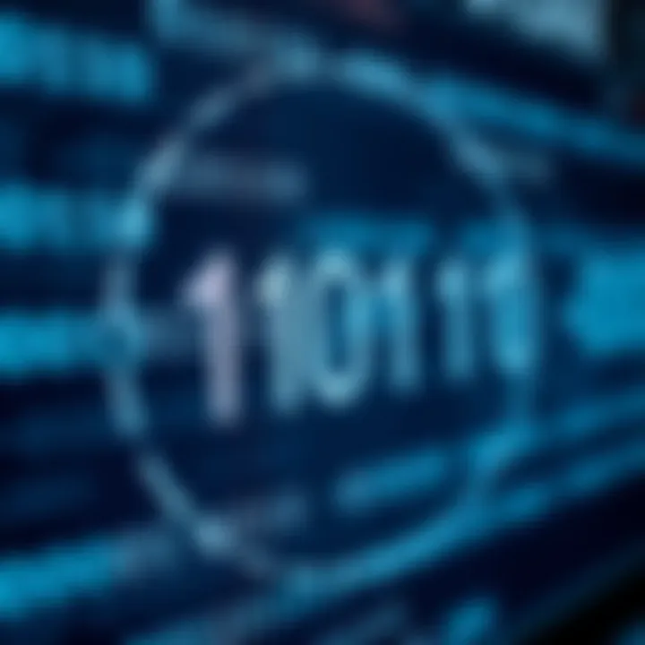Diagram illustrating binary digits representing data as sequences of zeros and ones