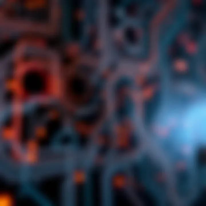 Visualization of digital circuits showcasing binary signals represented by high and low voltage levels