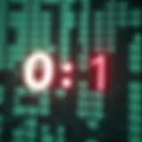 Diagram illustrating the binary digits zero and one forming the foundation of computer data representation