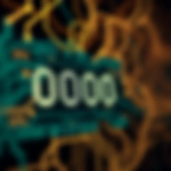 Diagram showing binary digits and their place values in a digital circuit