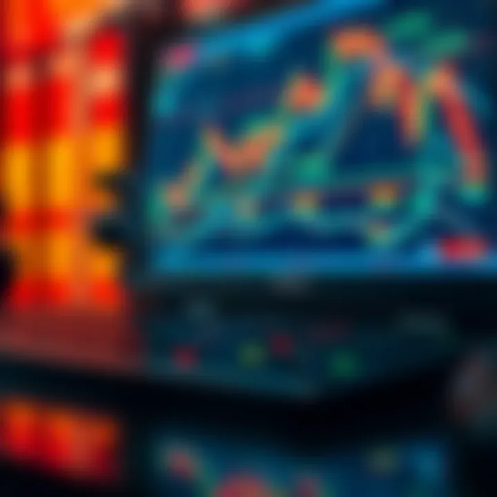 Diagram showing binary options trading mechanisms with financial charts