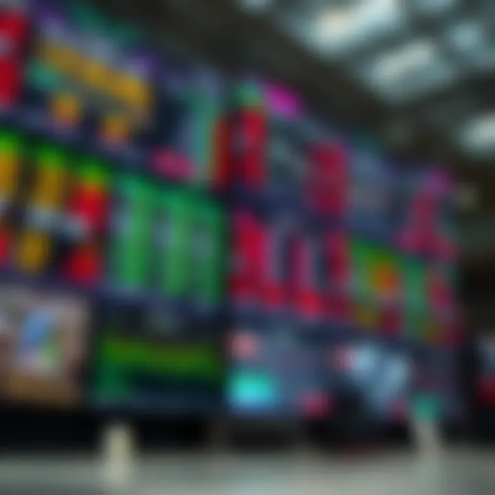 Global currency exchange rates displayed on digital screens representing the forex market
