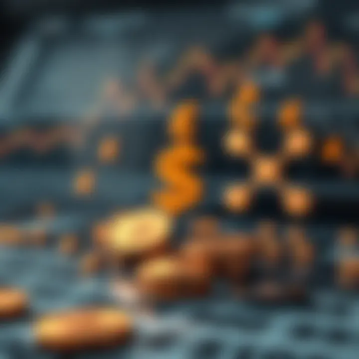 Conceptual illustration of currency symbols interconnected to depict international forex trading