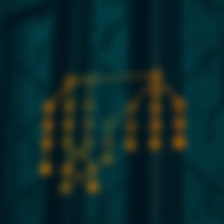 Diagram showing the structure of a binary search tree with nodes connected by branches