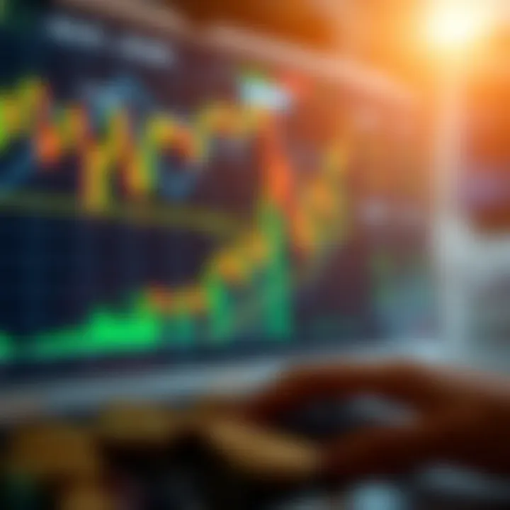 Illustration of financial charts and Pakistani currency symbols representing trading opportunities