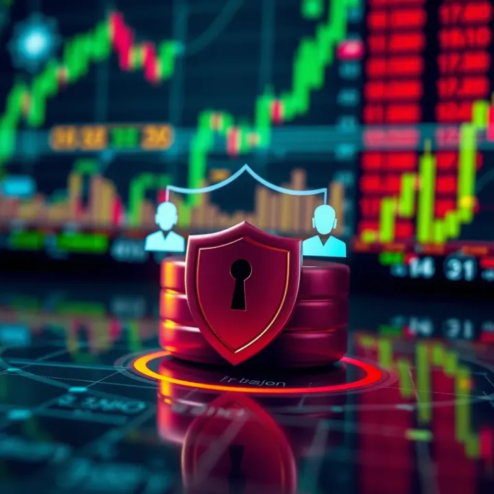 Conceptual graphic showing security shield and customer support icons for trading platform safety