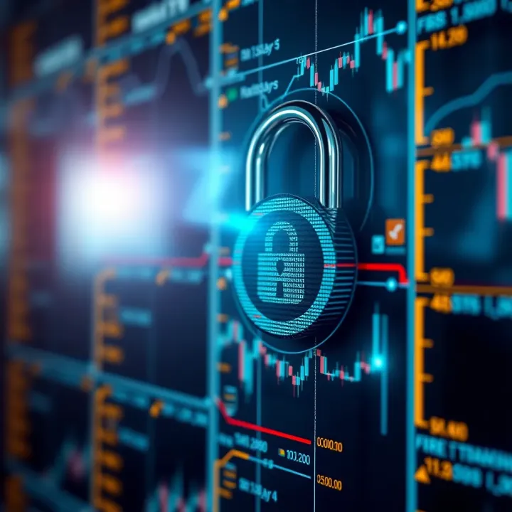 Secure digital lock symbolizing protection measures for online forex trading