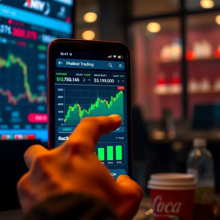 User navigating a mobile trading platform highlighting user-friendly features