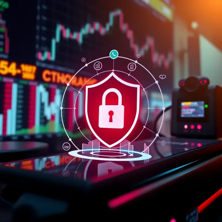 Security measures and digital protection icons representing safe forex trading