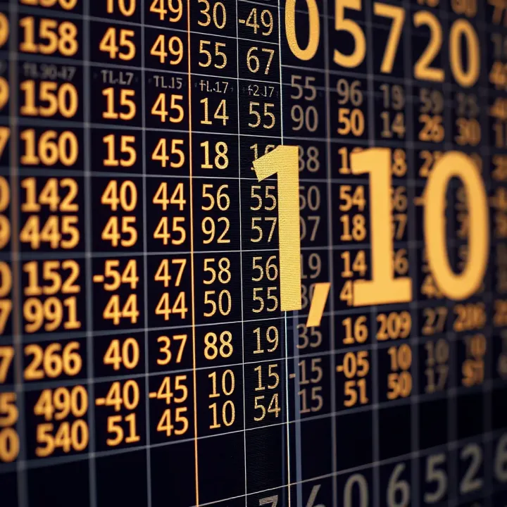 Visual representation of the decimal number system with emphasis on place values and digits