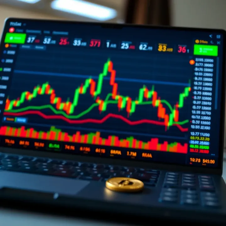 Screenshot of a popular cryptocurrency trading platform interface with charts and local market data