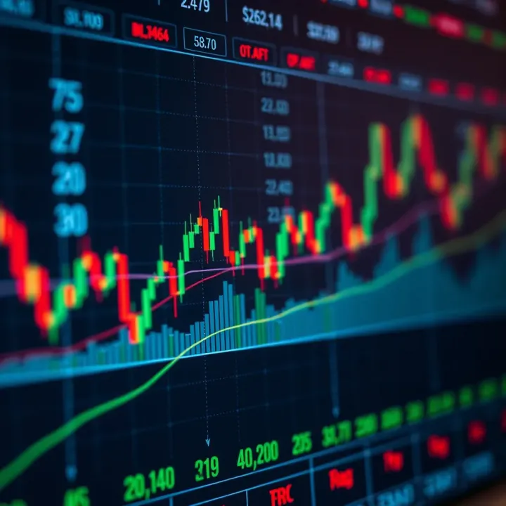 Forex trading chart displaying currency price fluctuations and technical indicators