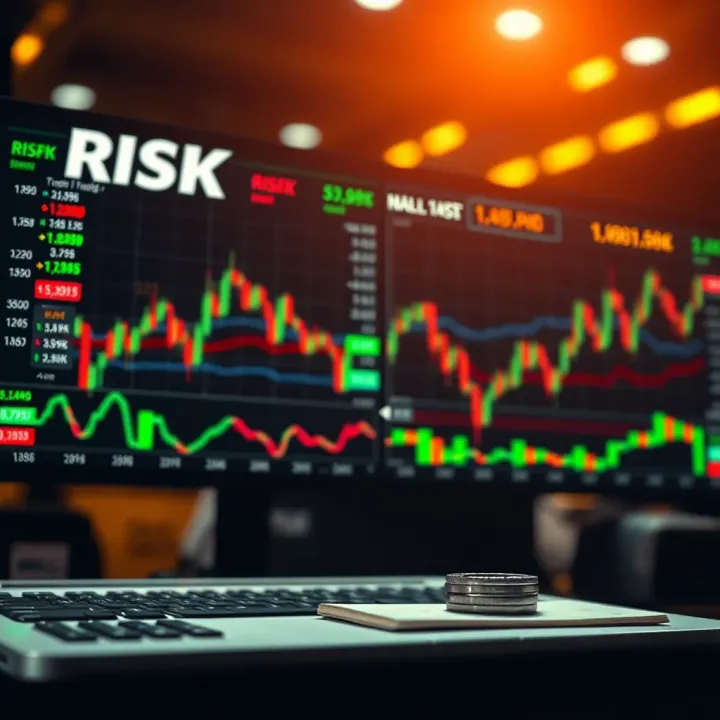 Risk management strategy concept with forex trading statistics and protective measures