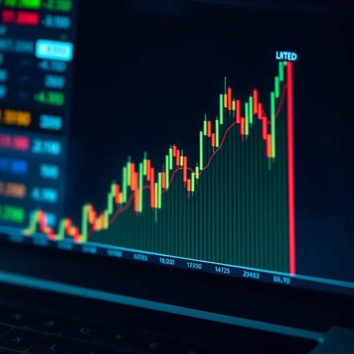 Chart displaying upward and downward trends in binary options trading