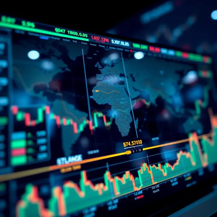Graphical representation of diverse global financial markets accessible through trading applications