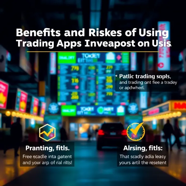 Graphic illustrating benefits and risks of using free trading apps without investment