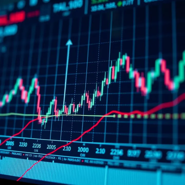 Graph showing the fluctuation of currency exchange rates in a global forex market setting