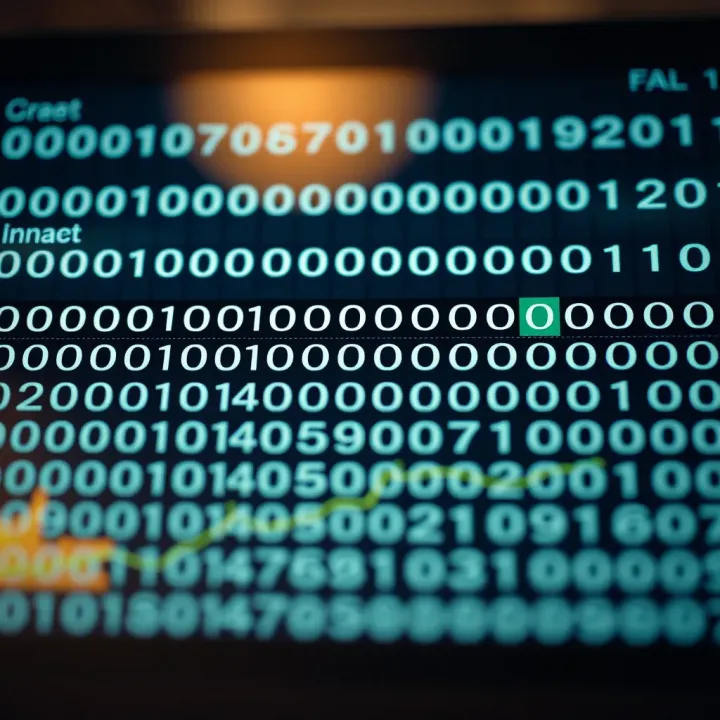 Chart showing conversion of hexadecimal digits to binary digits