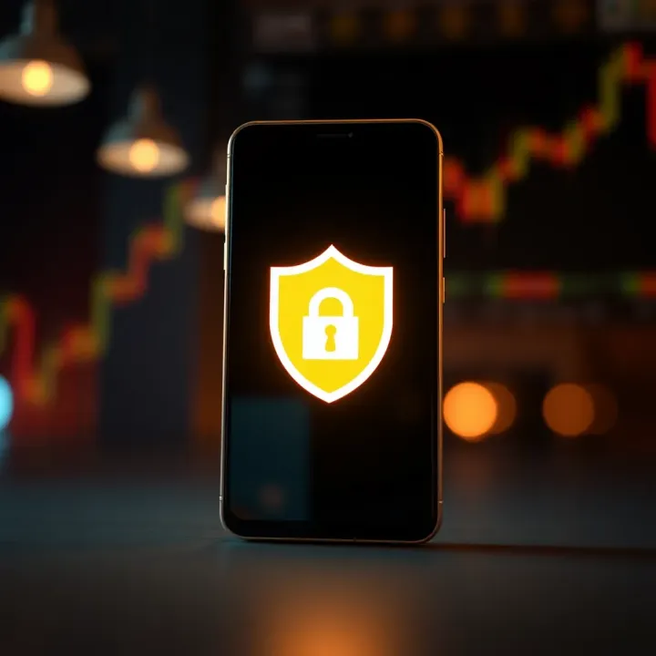 Illustration of a secure smartphone app download with shield icon representing safety and regulatory compliance
