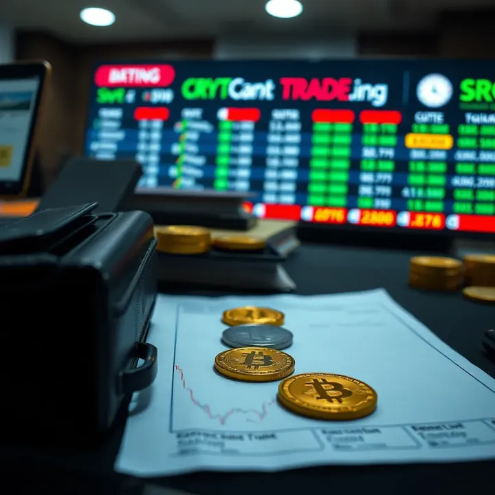 Graphic depicting digital wallet, currency exchange symbols, and regulatory documents representing crypto trading setup in Pakistan