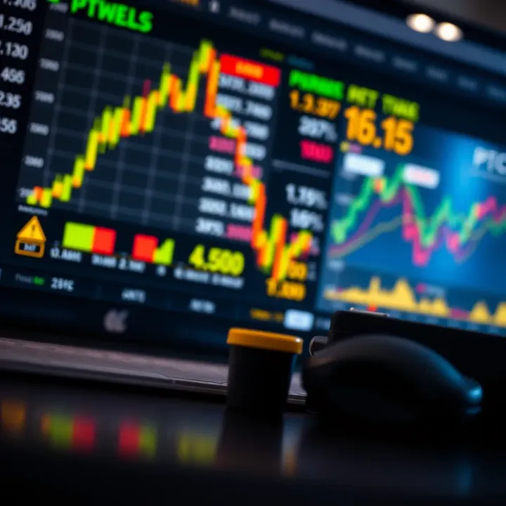 Visual representation of key financial metrics and market factors influencing PTC stock