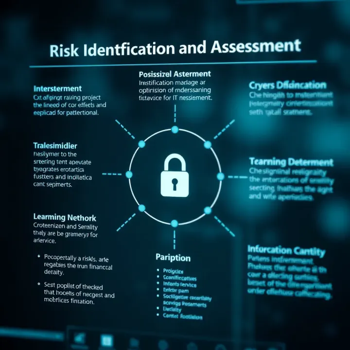 Diagram illustrating the identification and assessment of cybersecurity risks in an organizational IT environment