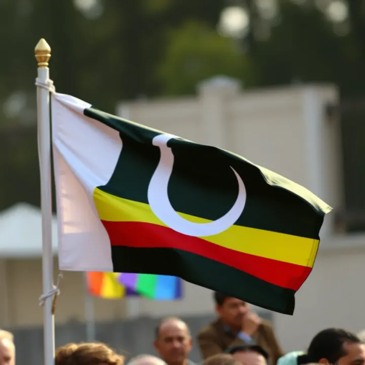Rainbow flag combined with the Pakistani flag symbolizing LGBTQ+ support in Pakistan