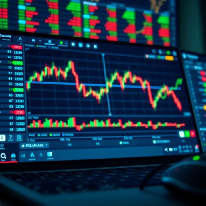 Dashboard of an online forex trading platform with currency charts and indicators