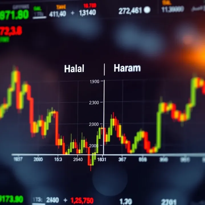 Comparison chart showing halal and haram aspects in forex trading under Shariah law