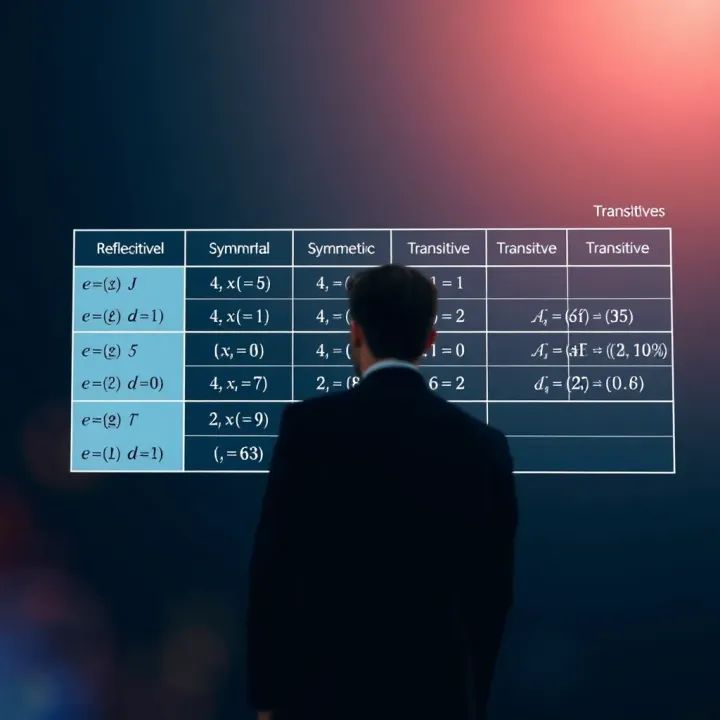 Classification of Various Binary Relations Chart showing different types of binary relations including reflexive, symmetric, and transitive relations