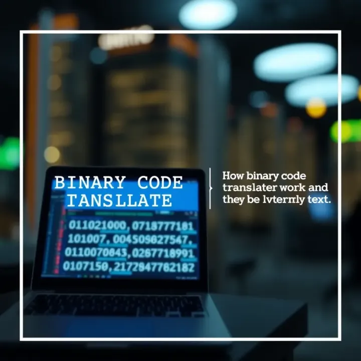 How Binary Code Translators Convert Data Diagram illustrating how binary code is translated into readable text using a binary code translator