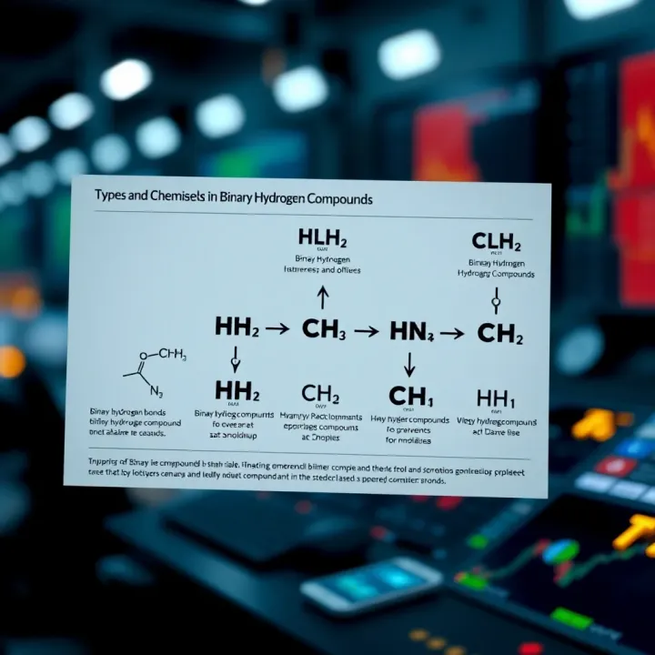 Types and Chemical Bonds in Binary Hydrogen Compounds Diagram illustrating various types of binary hydrogen compounds highlighting their chemical bonds