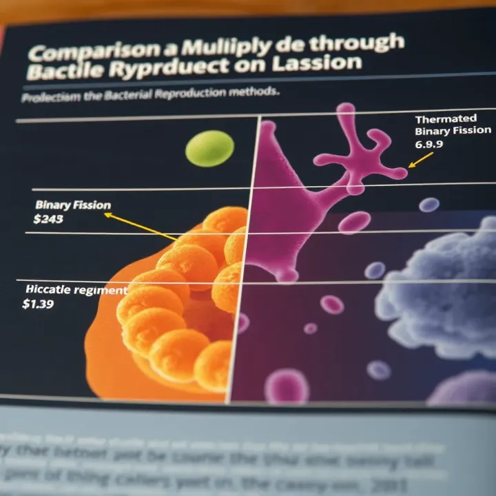 Comparison chart illustrating binary fission and other bacterial reproduction methods